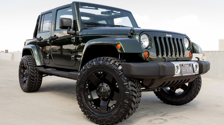 Close up Jeep Wrangler tires