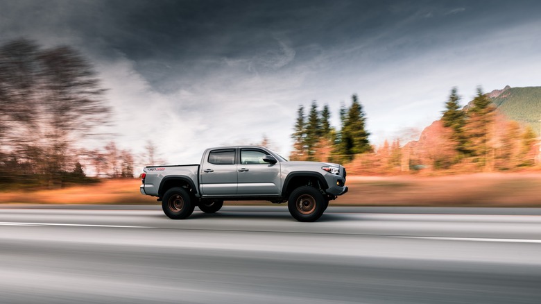 Toyota tacoma on highway