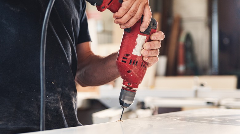 Drilling into wood