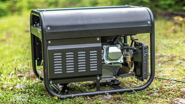 Portable generator in open area