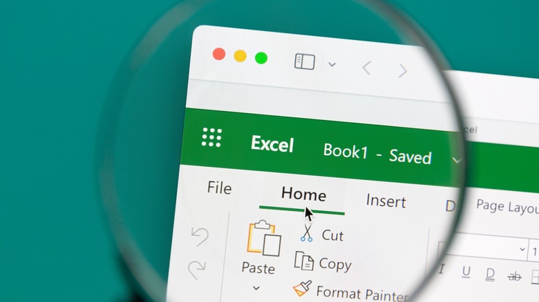 Microsoft Excel taskbar