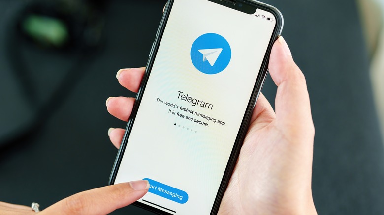Telegram screen on smartphone