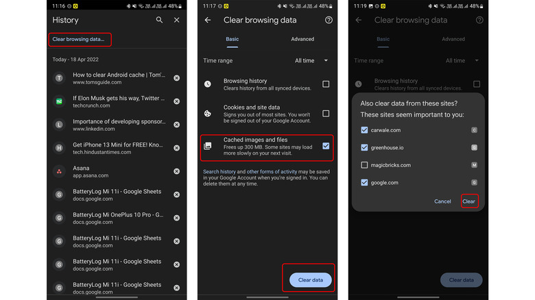 How to clear cache in Google Chrome on Android