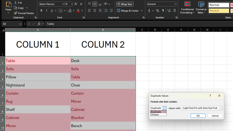 Excel conditional formatting compare columns