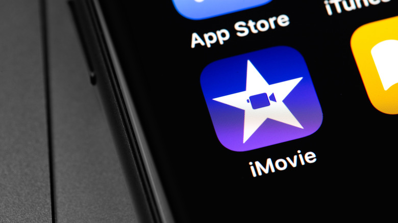 iMovie app icon on phone screen