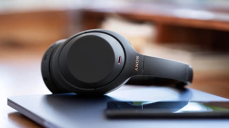 Sony Headphones earcup closeup