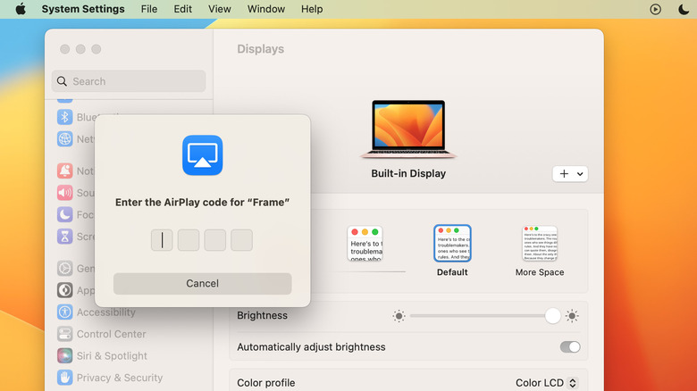 AirPlay code on Settings app