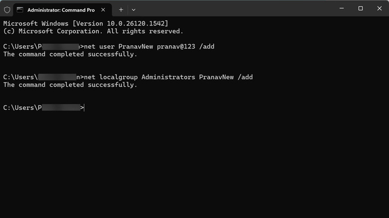 Add new users using Command Prompt