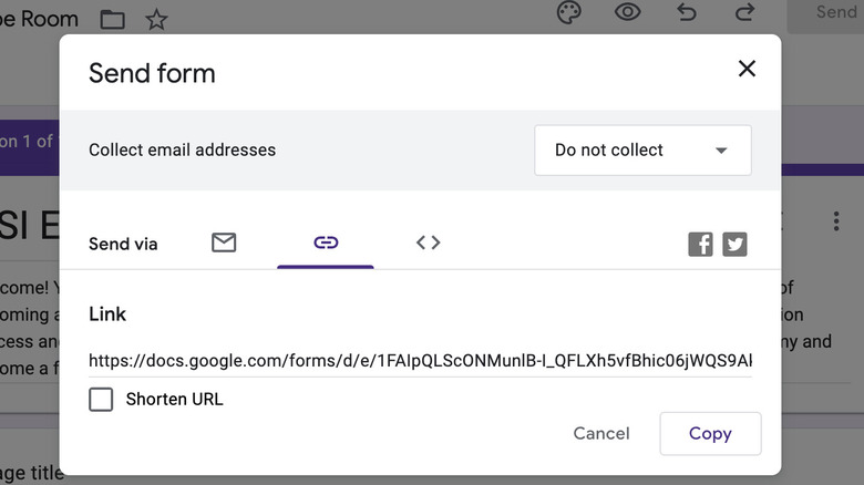 Send Google Form form