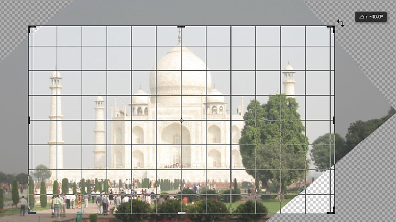 Photoshop crop tool rotating image