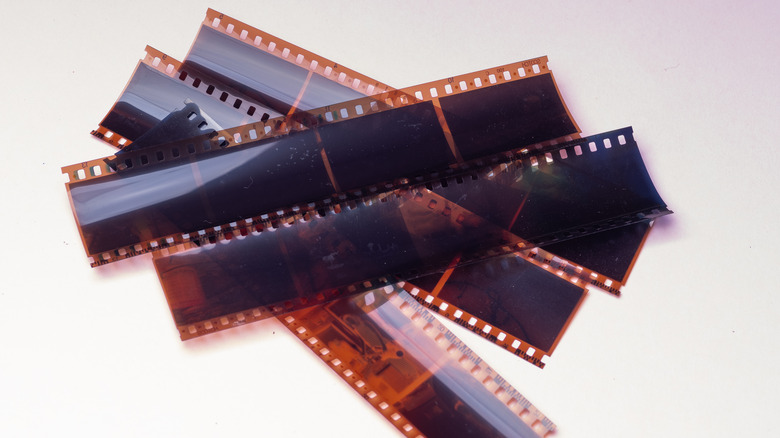 stack of film negatives