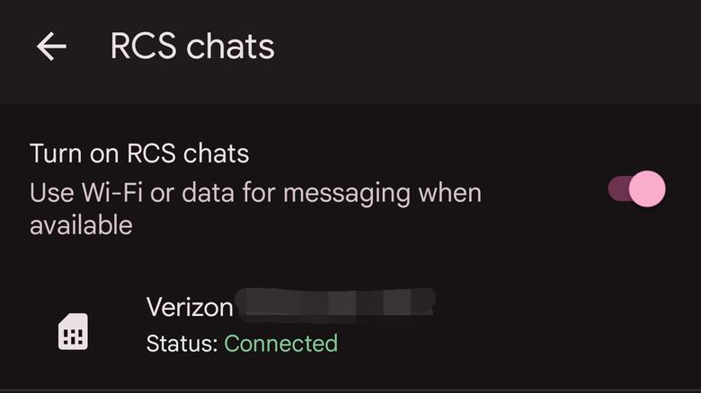 RCS Chat settings in Google Messages