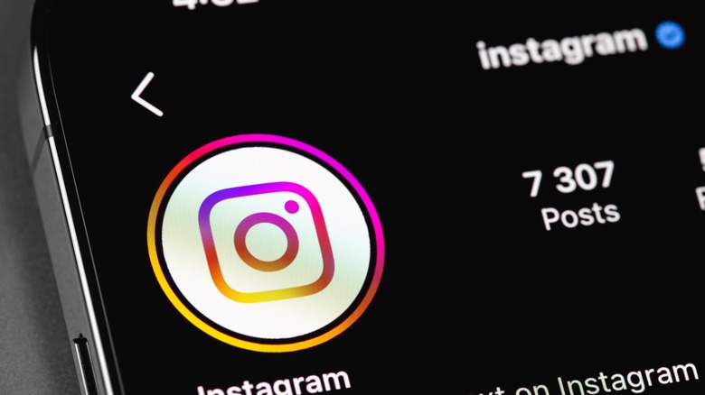 Instagram official page on phone