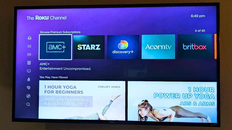 The Roku Channel Premium Subscription menu on TV