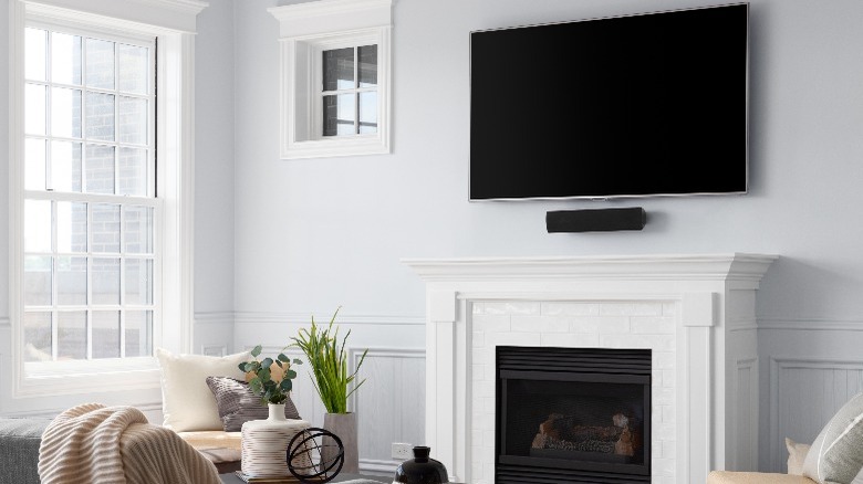 TV above fireplace