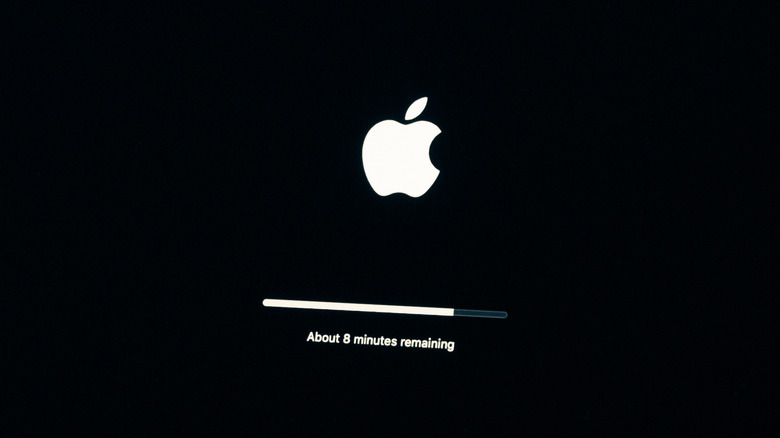 macOS update progress screen