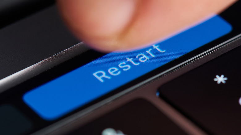 Restart button on MacBook touchbar