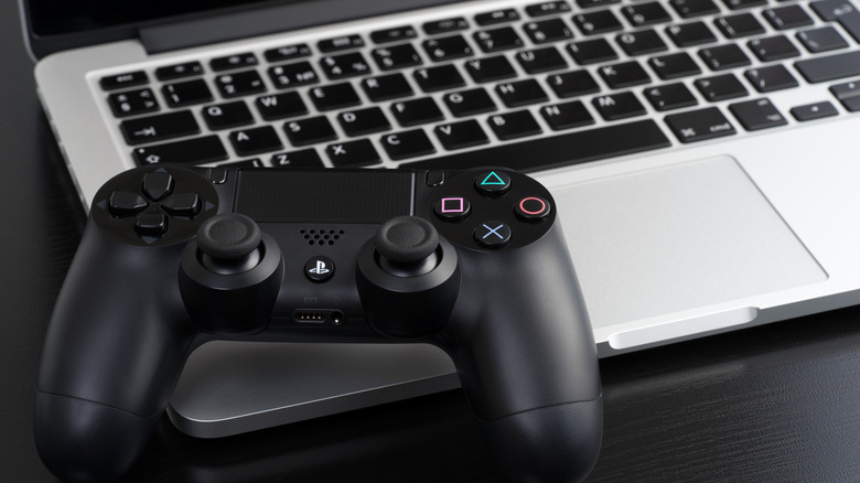 PS4 controller on laptop