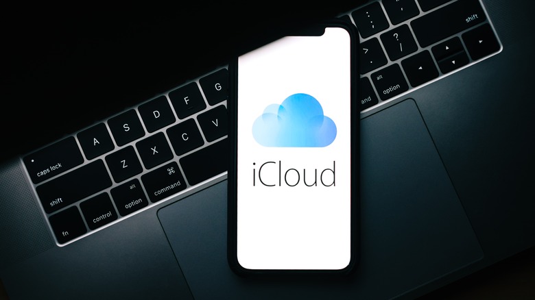 Icloud logo on phone