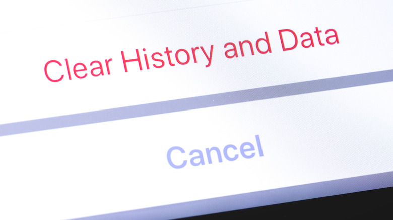 Clear history and data on iPhone