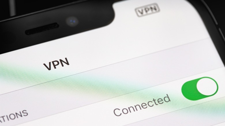 iPhone with VPN activated