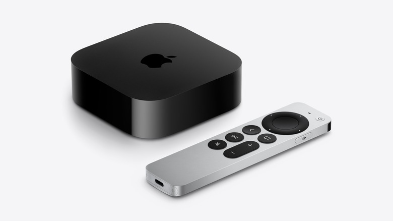 Apple TV box with remote