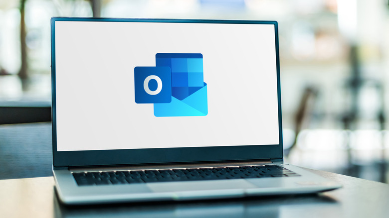 Outlook logo on laptop