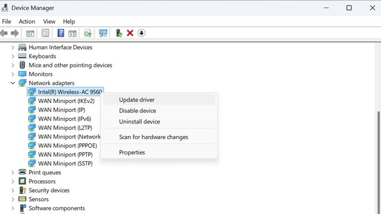 update Network Adapters