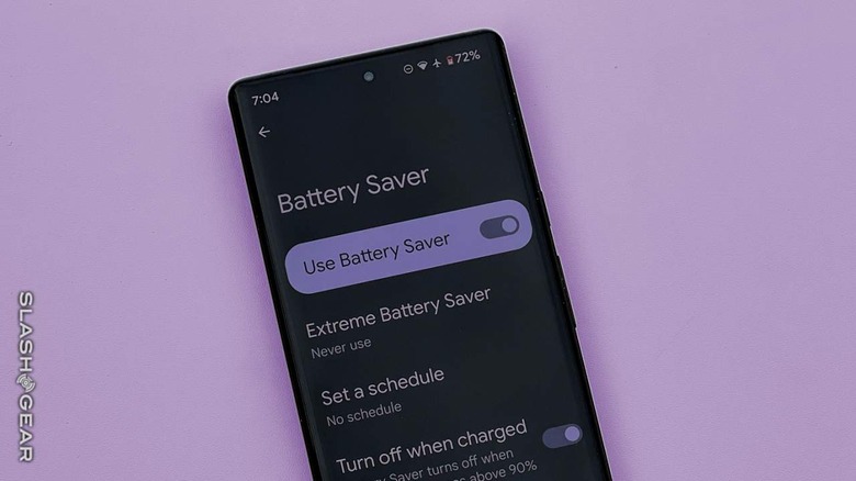 Battery Saver Settings screen