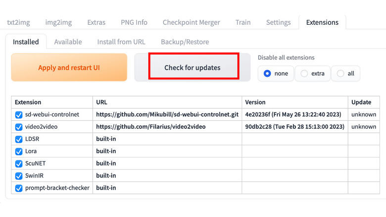 Stable Diffusion WebUI ControlNet installation