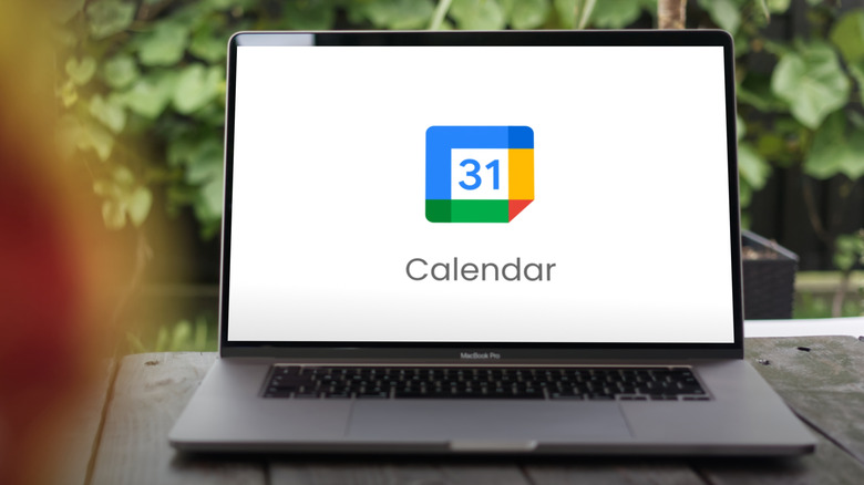 google calendar logo displayed on a MacBook Pro screen