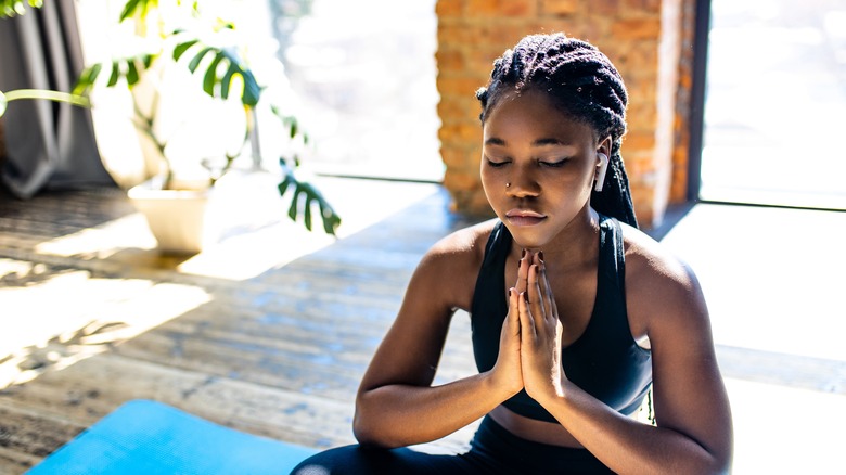 woman meditating