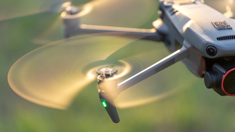 Drone propeller in motion