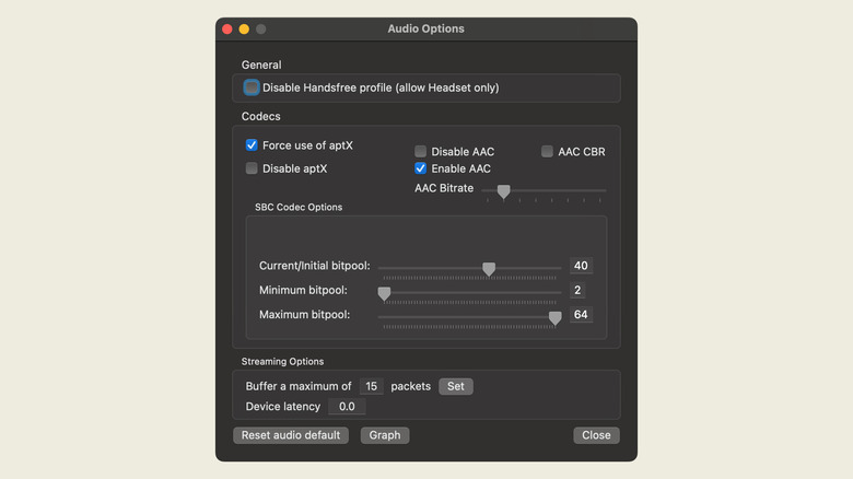 AAC aptX Bluetooth codec macOS