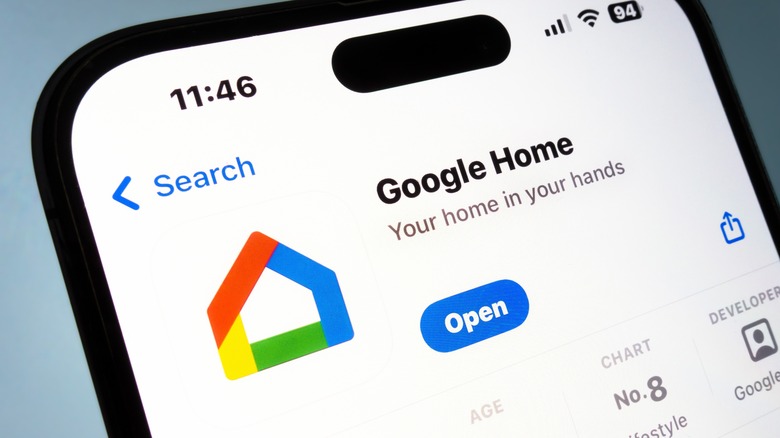 Google Home app listed in the Apple App Store