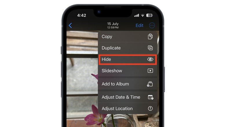 Hide photos feature on iPhone