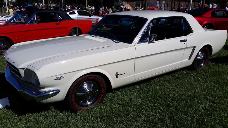 A 1964 1/2 White Ford Mustang K-Code Hardtop