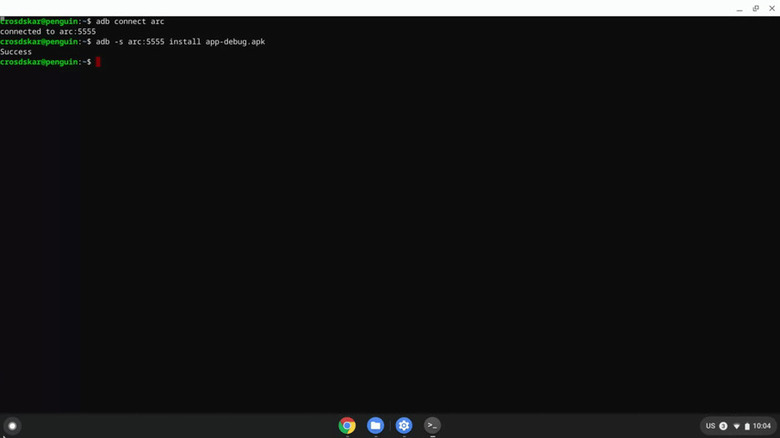 ADB debugging on Chromebook