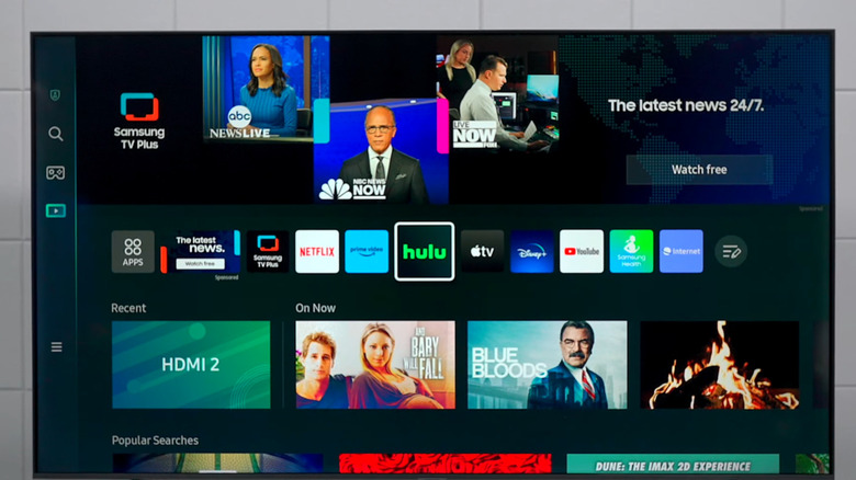 Samsung TV with various streaming apps