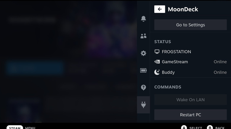 moondeck in quick access