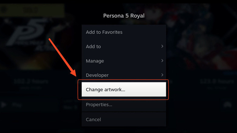 change artwork option game menu