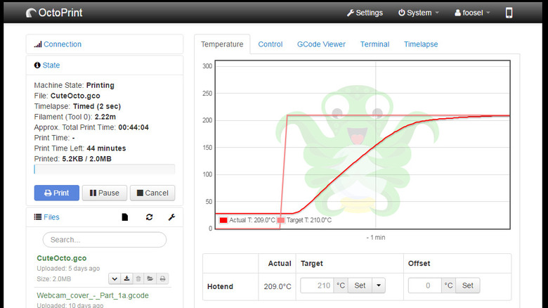 OctoPrint UI