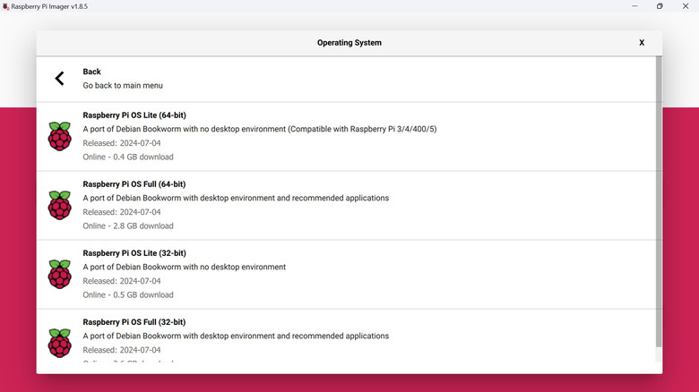 Raspberry Pi Imager with all latest Pi OS