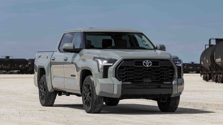 Gray 2022 Toyota Tundra parked