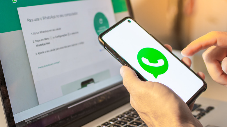 WhatsApp on mobile phone and desktop