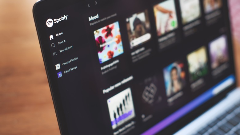 Spotify desktop app on laptop