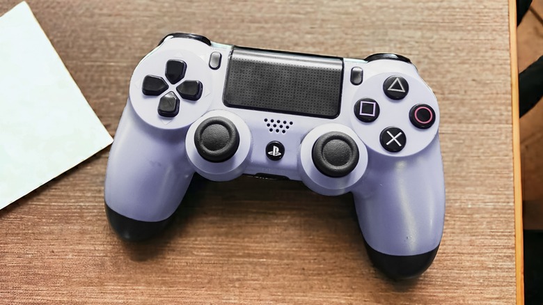 Sony DualShock controller on table