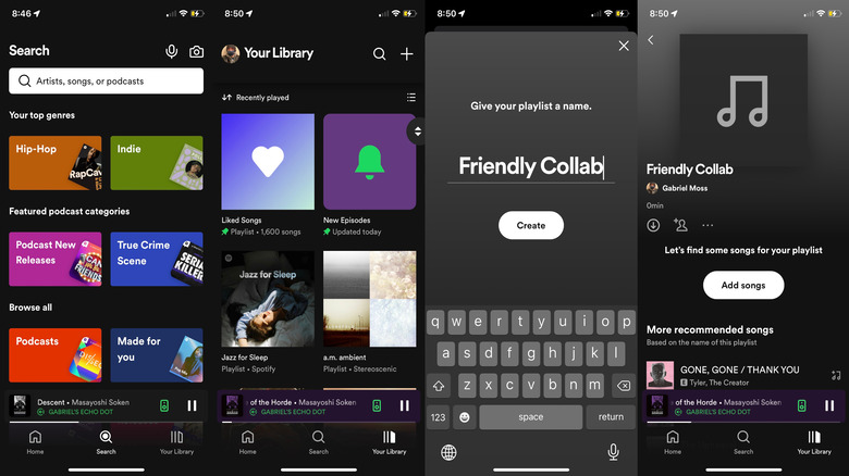 Spotify mobile app interface