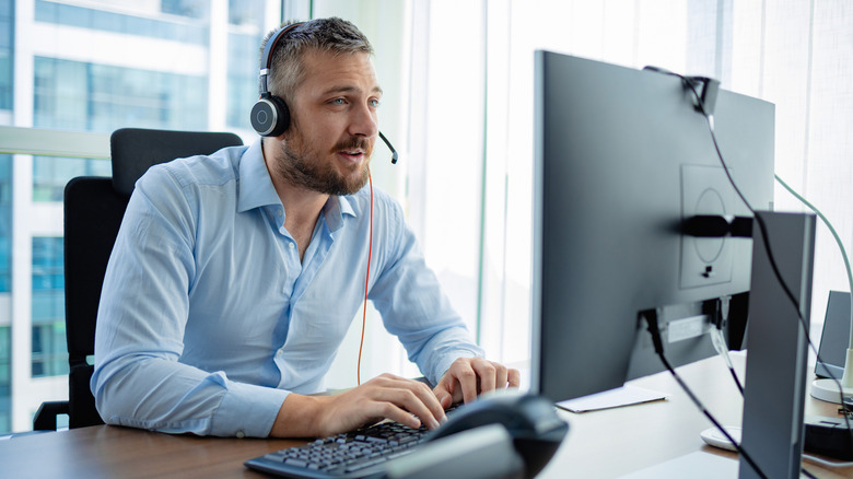 Man working on computer