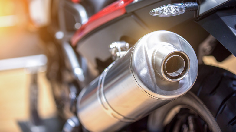 Motorcycle Muffler Close-Up